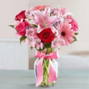Romance in Bloom – Mix of Roses, Lilies, Gerbera