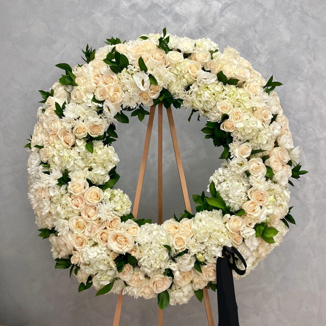 Cream Rose Remembrance Wreath