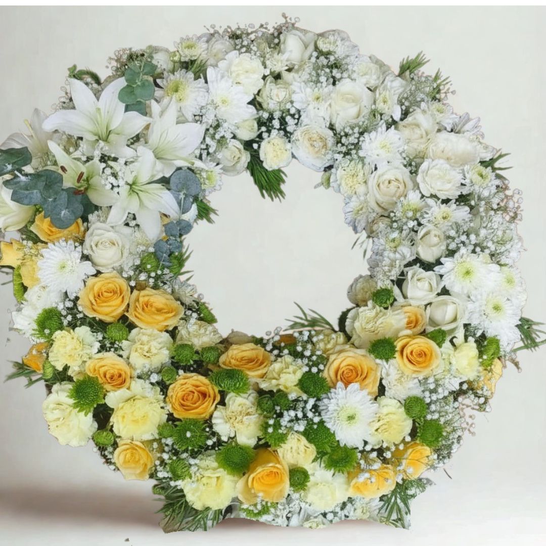 Graceful White & Sunshine Wreath