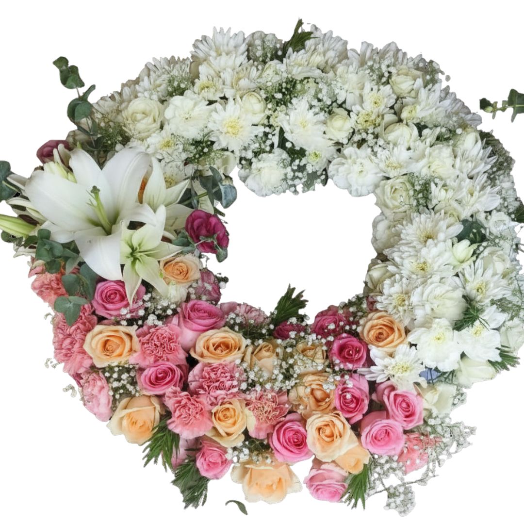 White Serenity & Pastel Glow Wreath