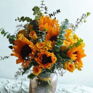 Golden Glow Sunflower Vase