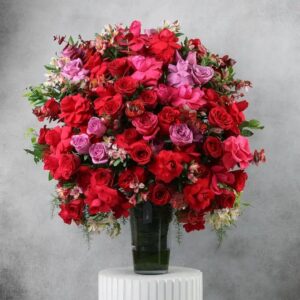 Scarlet & Pastel Bloom Vase
