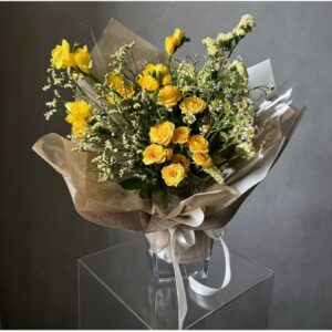 Golden Bloom Wrapped Bouquet