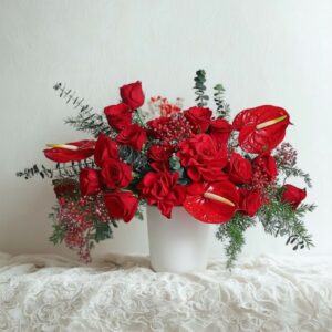 Scarlet Ember Elegance Vase